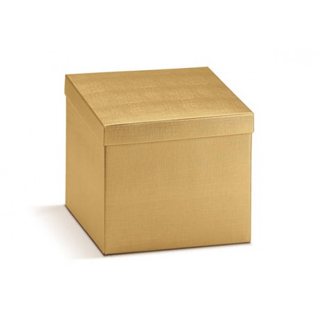 SCATOLA F/COP 30x30x12cm SETA ORO