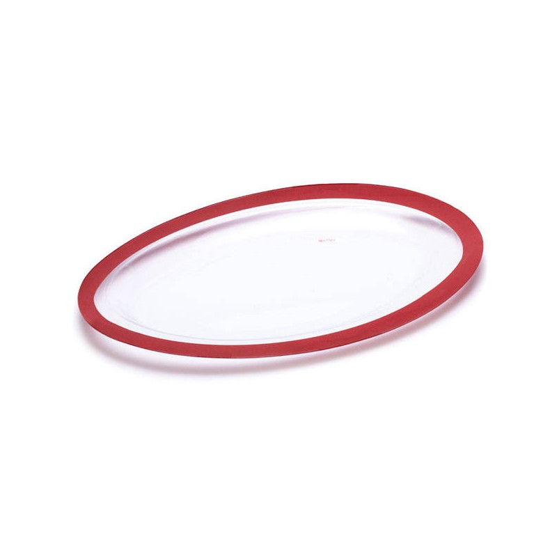 VASSOIO OVALE PET ROSSO PERLATO 40x25cm