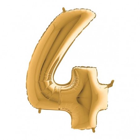 PALLONE NUMERO 4 MYLAR 102cm 40 ORO