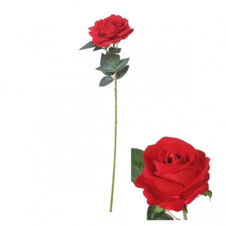 FIORE ROSA C/STELO 74cm ROSSA