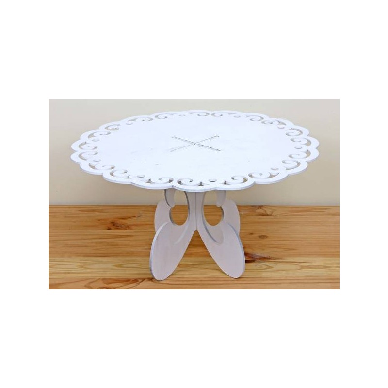 ALZATINA LEGNO BIANCO ø30x15H