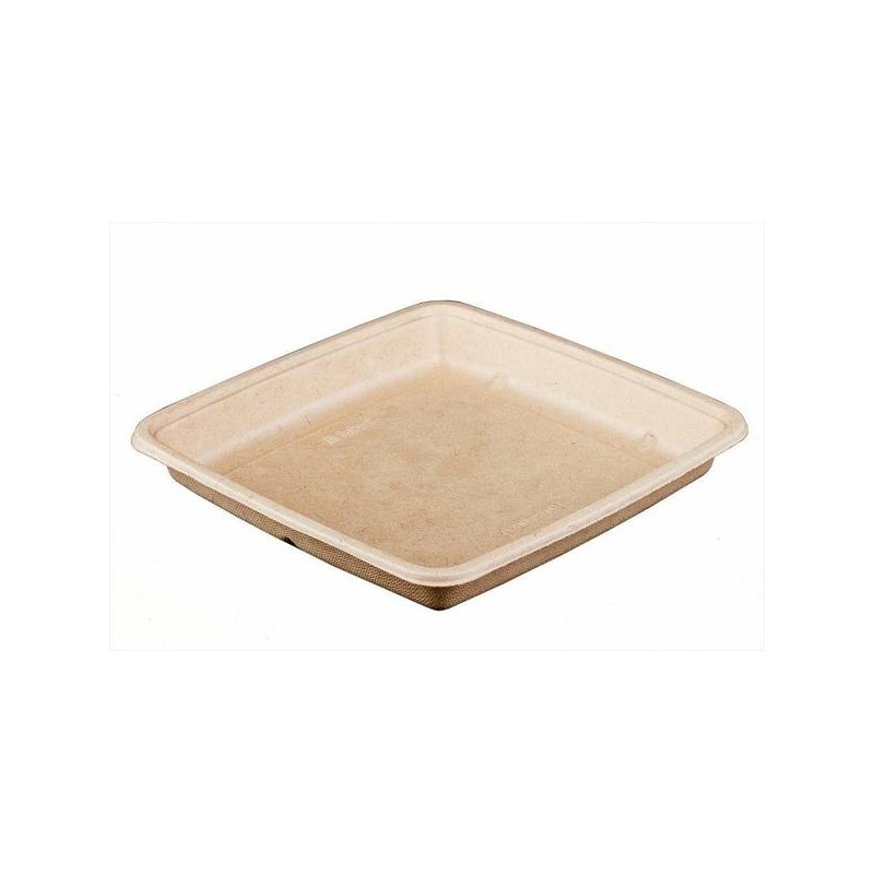 VASCHETTA POLPA QUADRATA 23x23x3cm 1000ml BIO COMPOSTABILE 75pz