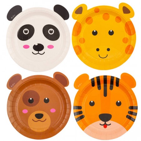 PIATTI DESSERT 18cm ZOO PARTY 8pz