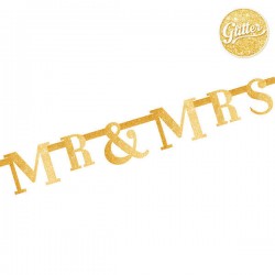 FESTONE MR & MRS GLITTER ORO 1,30mt