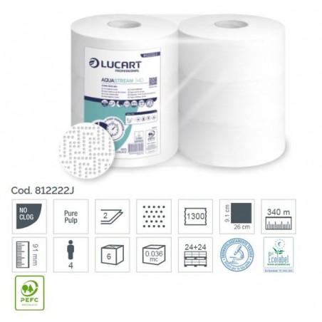 IGIENICA MAXI JUMBO AQUASTREAM 340 1300str 6 ROTOLI