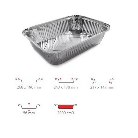 TEGLIA ALLUMINIO RETTANGOLARE R64L 100pz CONTITAL