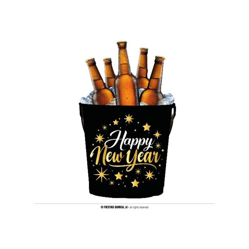 SECCHIELLO IN METALLO 19x23cm HAPPY NEW YEAR