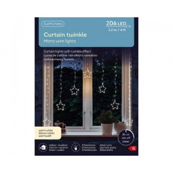 TENDINA MICRO LED 120xh100cm FILO ARGENTO INTERNO/ESTERNO LUCE CALDA