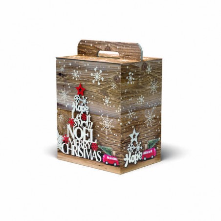 SCATOLA REGALO C/MANIGLIA LINEA 90 28x20,5x34cm SNOWFLAKES PORTATA 3,7kg
