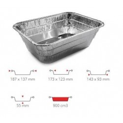 TEGLIA ALLUMINIO 3 PRZ ALTA RETTANGOLARE R844G 100pz CONTITAL