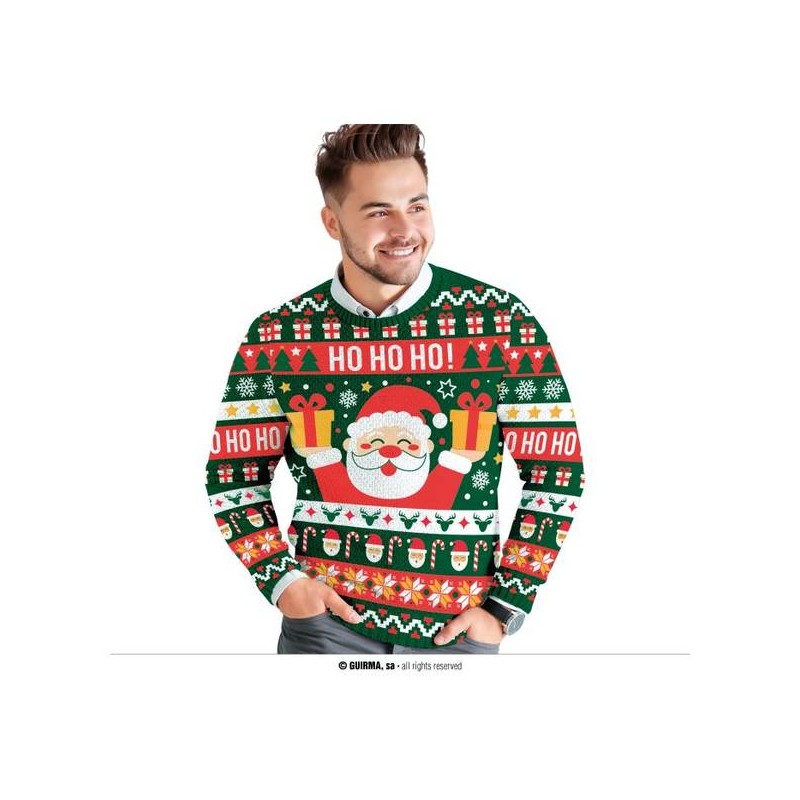 MAGLIONE NATALIZIO UOMO HO-HO-HO TG.L 52-54