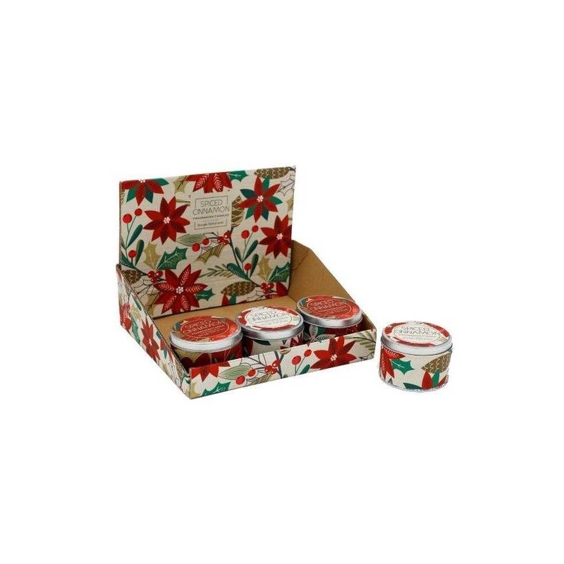 CANDELA POINSETTIA 8x5cm IN LATTA 1pz