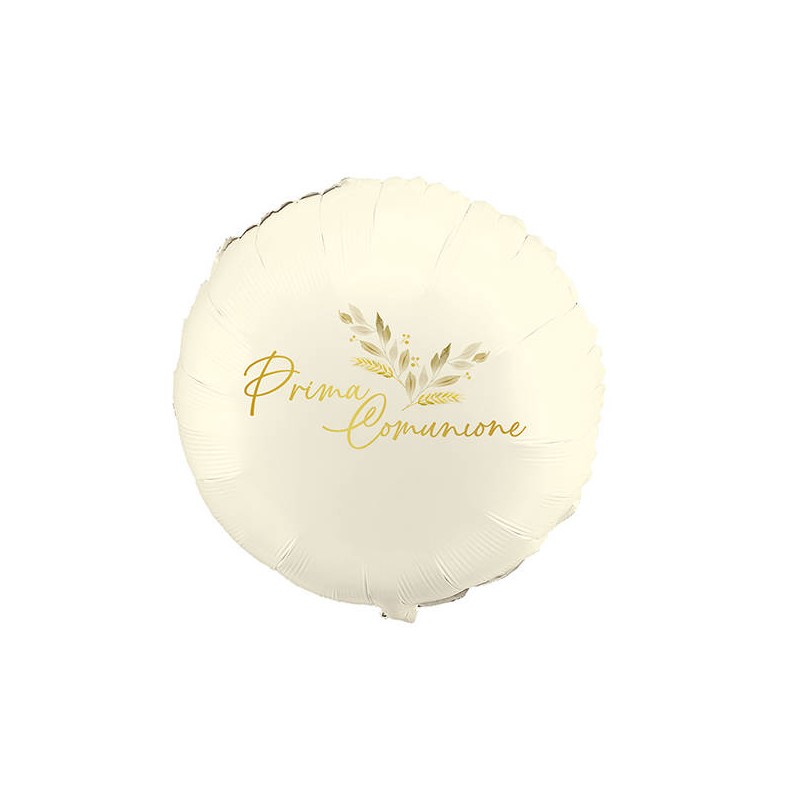 PALLONE MYLAR PRIMA COMUNIONE AVORIO 45cm