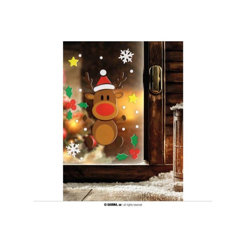 DECORAZIONE IN GEL RENNA 20x25cm