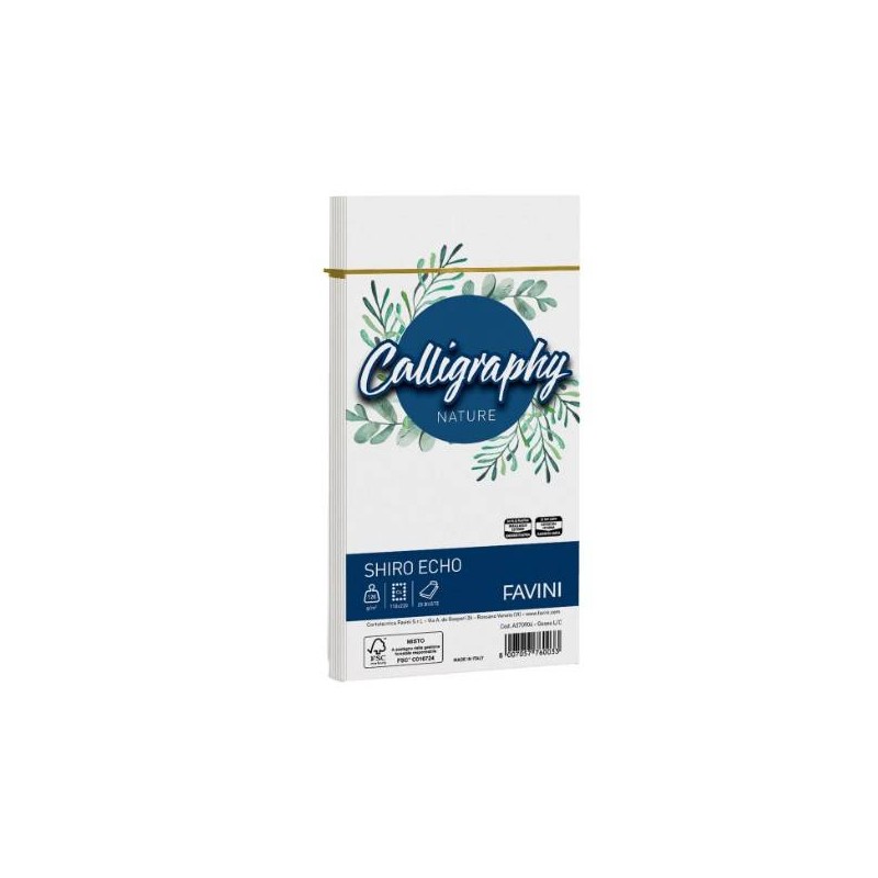 BUSTE 11x22 CALLIGRAPHY 120gr SHIRO ECHO GESSO APERTURA LATO CORTO 25pz