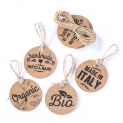 TAG CARTONCINO AVANA PROD. ARTIGIANALI ø6cm 20pz