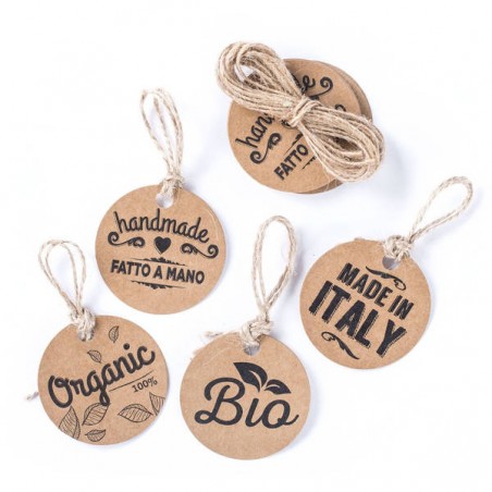 TAG CARTONCINO AVANA PROD. ARTIGIANALI ø6cm 20pz
