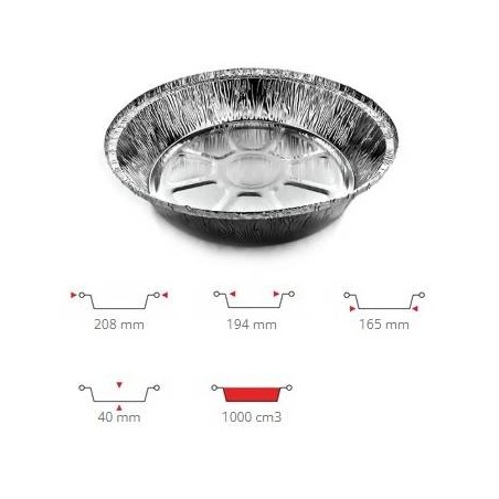 TEGLIA ALLUMINIO TONDA C807L 100PZ CONTITAL