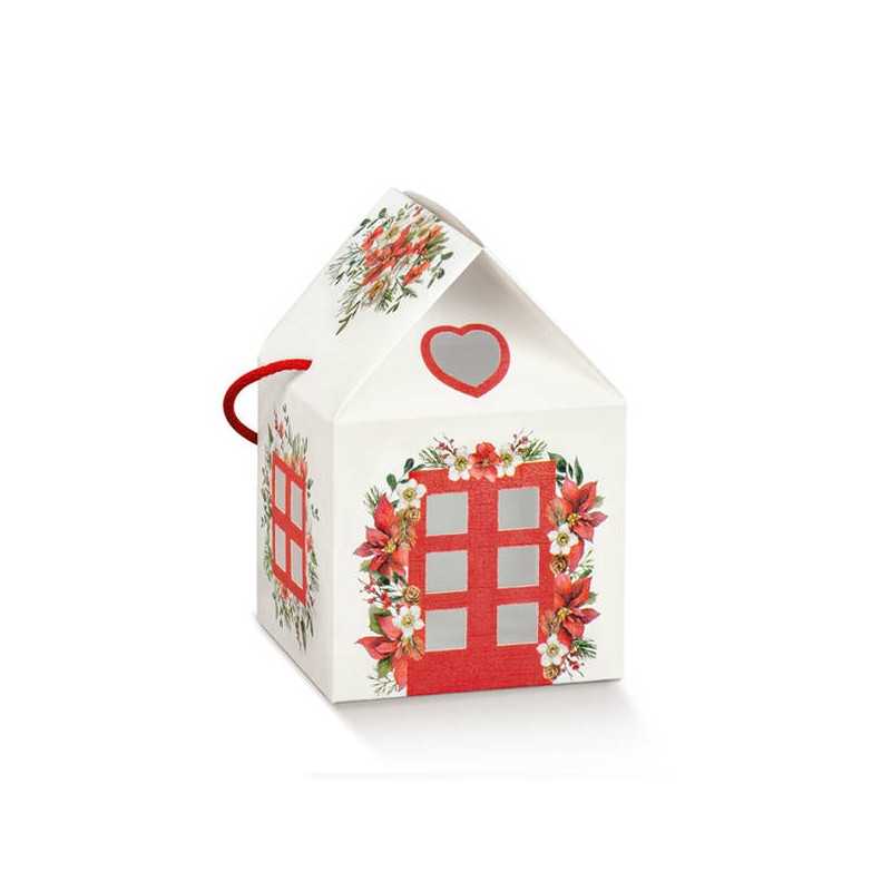 SCATOLA CASETTA C/CORDINI 12x12x11cm WHITE LITTLE HOUSES