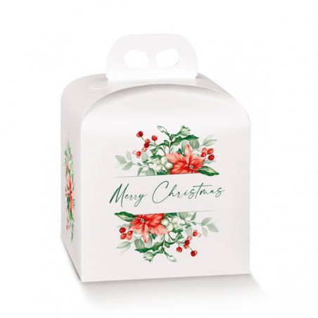 SCATOLA PANETTONE 24,5x24,5x13cm CHRISTMAS FLOWER