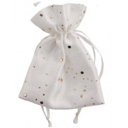 SACCHETTO BIANCO 10x13cm C/STRASS 12pz