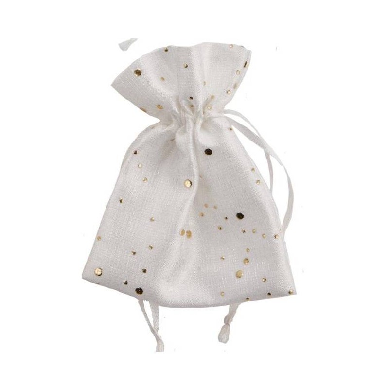 SACCHETTO BIANCO 10x13cm C/STRASS 12pz