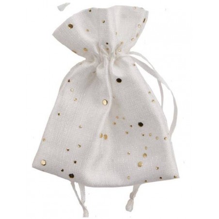 SACCHETTO BIANCO 10x13cm C/STRASS 12pz