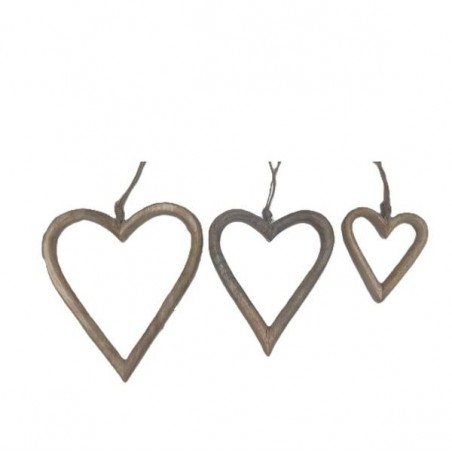 CUORE DI LEGNO C/APPENDINO 16cm