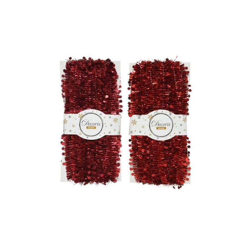 GHIRLANDA METAL C/STELLE 3 FILI ROSSO 5mt