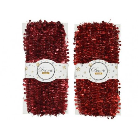 GHIRLANDA METAL C/STELLE 3 FILI ROSSO 5mt