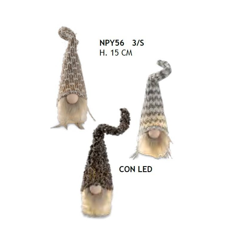 GNOMO C/LED 15cm 3 ass. NPY56