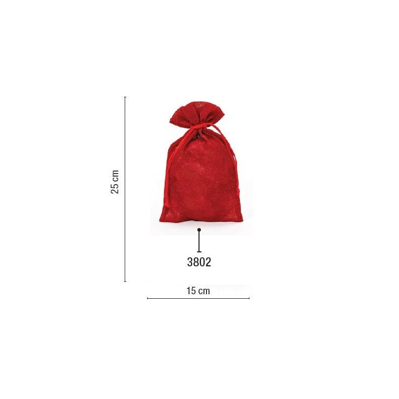 SACCHETTO ORGANZA PUDDING BAGS 15x25cm 3802-ROSSO 5pz