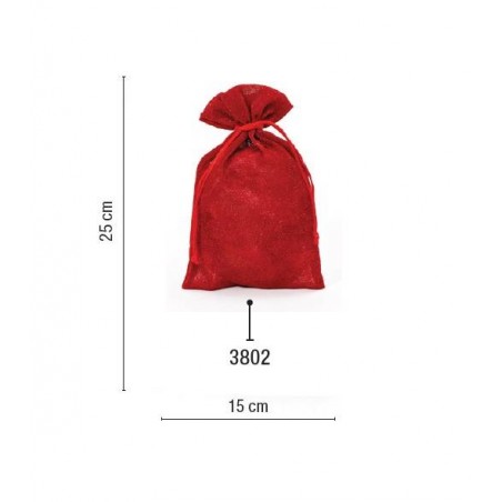 SACCHETTO ORGANZA PUDDING BAGS 15x25cm 3802-ROSSO 5pz