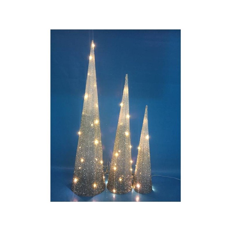 CONO C/LED ARGENTO 100cm