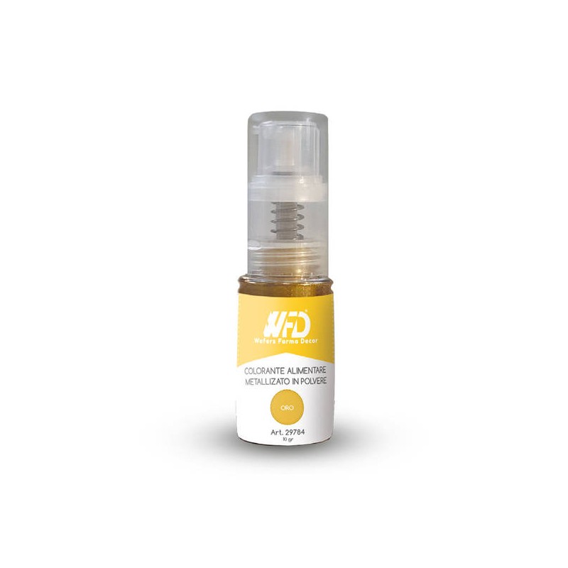 COLORANTE ALIMENTARE SPRAY IN POLVERE GLITTER ORO 10gr