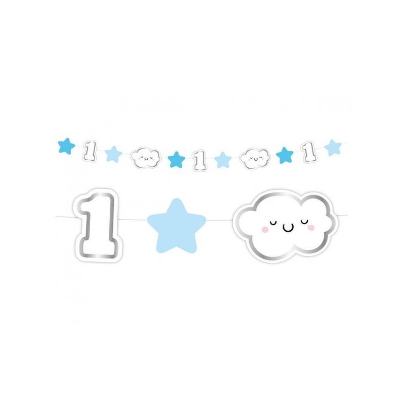 FESTONE 1° COMPLEANNO 120cm AZZURRO