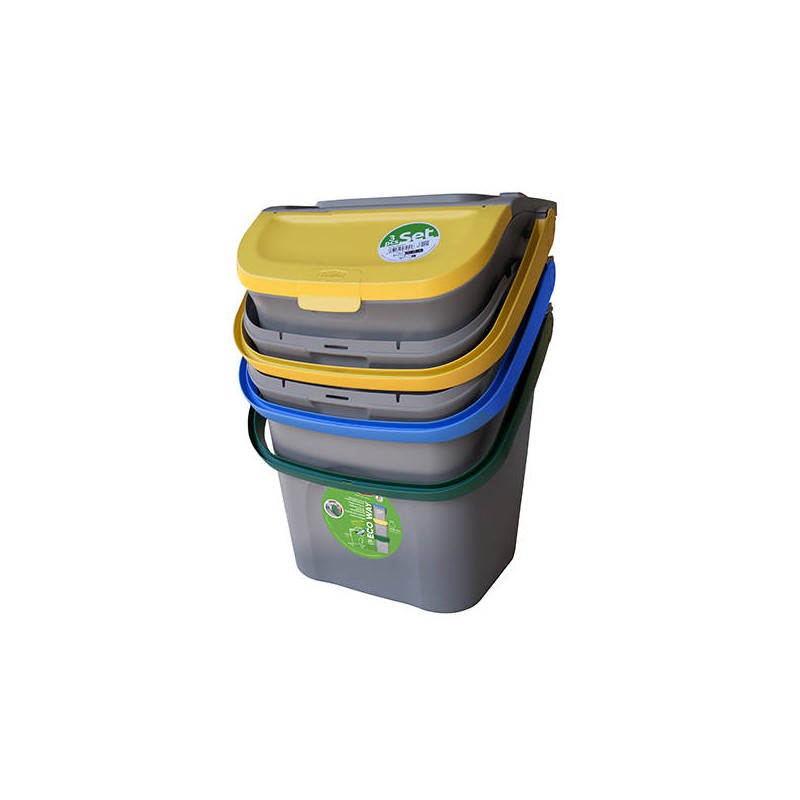 SET 3pz PATTUMIERA VERTICALE 28lt ECOWAY ass.ti