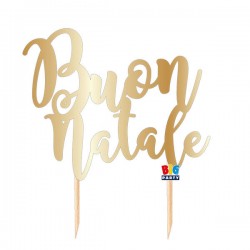 CAKE TOPPER BUON NATALE 20x21cm IN CARTA ORO