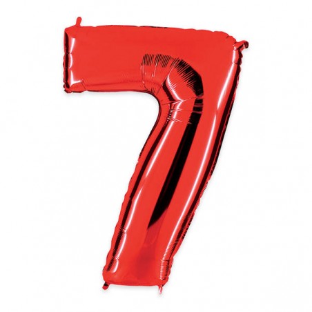 PALLONE NUMERO 7 MYLAR 102cm 40 ROSSO