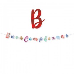 FESTONE ITALIC BUON COMPLEANNO COLOR METAL cm15x3mt