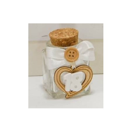 VASETTO VETRO 5x5cm C/APPL 18ESIMO