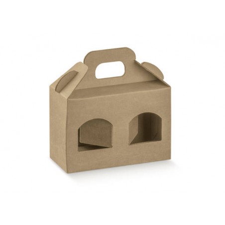 SCATOLA PORTA VASETTI 2 FORI 17x8x12cm AVANA LISCIA 100pz