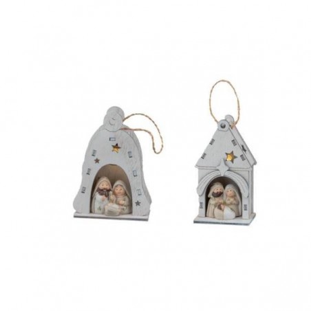 APPENDINO PRESEPE C/LED 2/SOGG H9cm 1pz