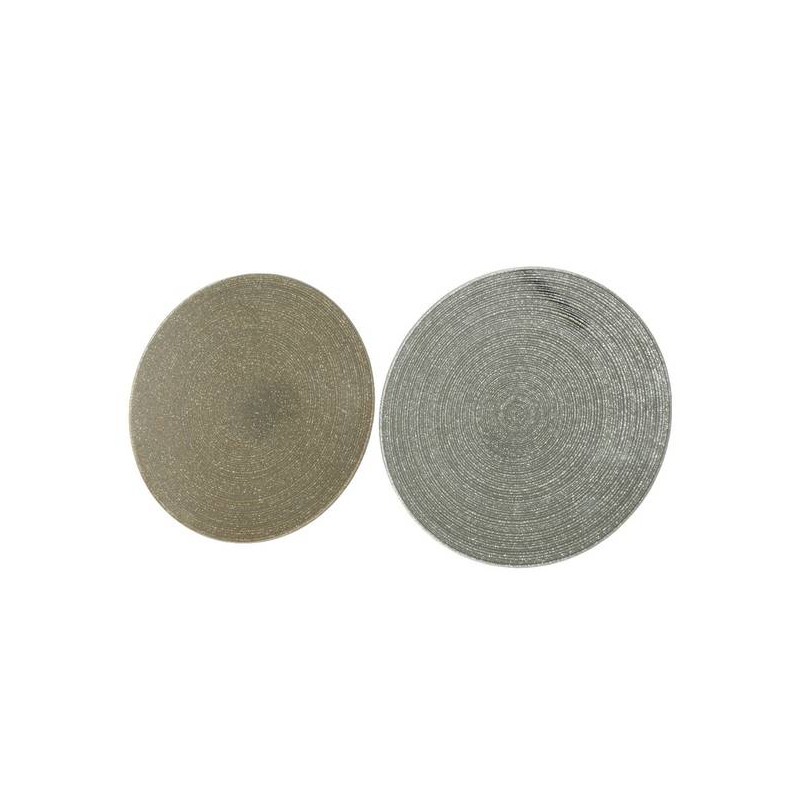 VASSOIO IN VETRO E GLITTER ø20 ORO/ARG ass.ti 1pz