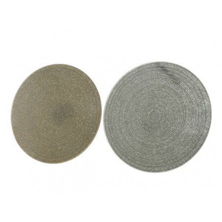 VASSOIO IN VETRO E GLITTER ø20 ORO/ARG ass.ti 1pz