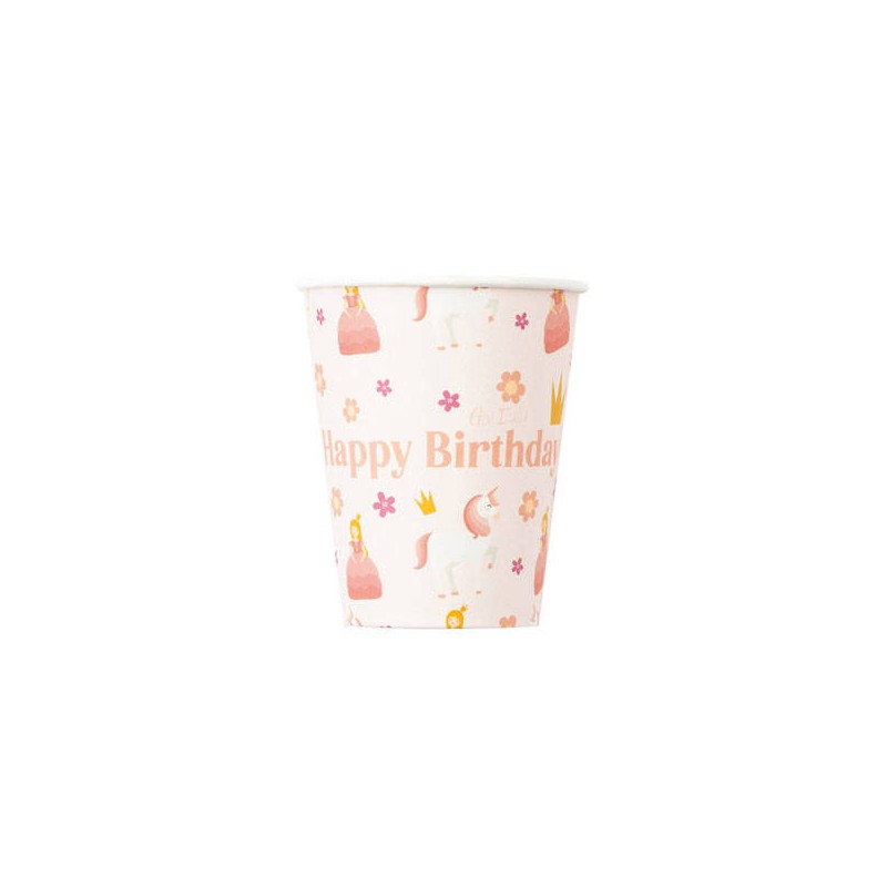 BICCHIERI 250cc PRINCESS UNICORN 8pz