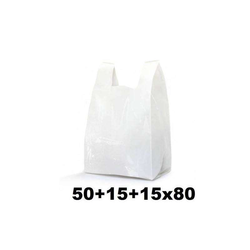 SHOPPER LDPE 100my 50+15+15x80cm BIANCO PER MOVIMENTAZIONE MERCI 20kg