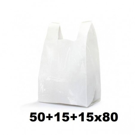 SHOPPER LDPE 100my 50+15+15x80cm BIANCO PER MOVIMENTAZIONE MERCI 20kg