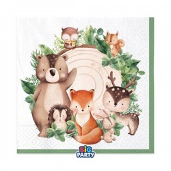 TOVAGLIOLI 33x33cm WOOD ANIMALS 16pz