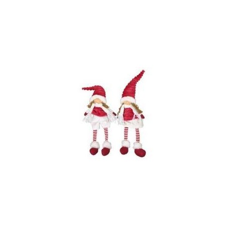 BAMBOLE IN TESSUTO NATALIZIE ROSSO/BIANCO H 62cm